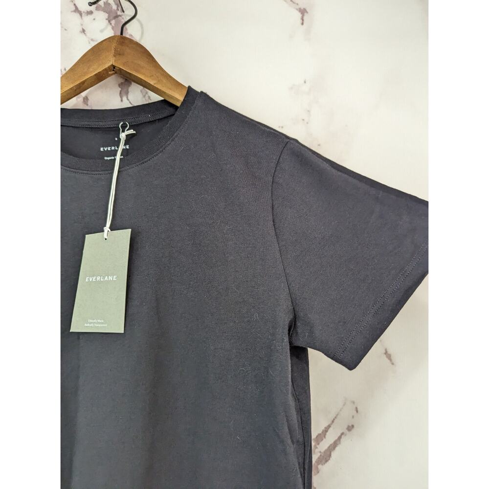 Everlane T Shirt Womens Black Crewneck Box Cut Tee The Organic Cotton - Picture 9 of 9